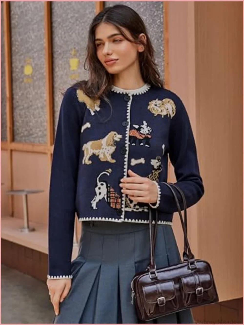 Cardigan Sweater for Women Crew Neck Button Down Long Sleeve Knit Fall Winter - Picture 3 of 7